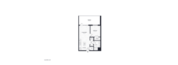 1 bedroom with walk in closet and terrace