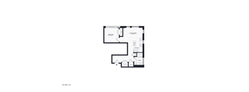 A black and white image of a floor plan for a house.