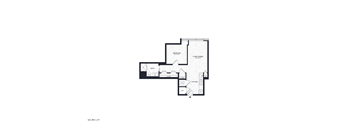 A black and white image of a floor plan for a house.