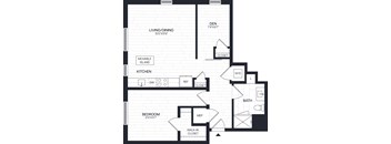 A black and white image of a floor plan for a home.