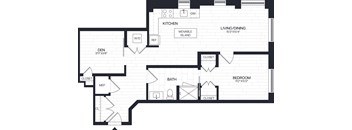 A black and white image of a floor plan for a house.