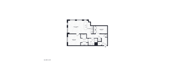 A black and white image of a floor plan for a house.
