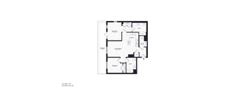 A black and white floor plan of a house with labeled rooms.