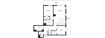 A black and white image of a floor plan for a house.