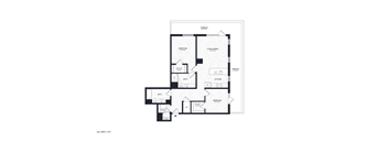 A black and white image of a floor plan for a house.