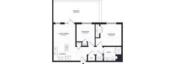A black and white image of a floor plan for a house.
