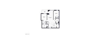 A black and white image of a floor plan for a house.