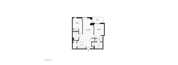 A black and white image of a floor plan for a house.