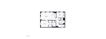 A black and white image of a floor plan for a building.