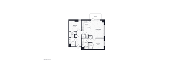 A black and white image of a floor plan for a house.
