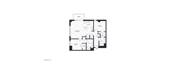 A black and white image of a floor plan for a house.