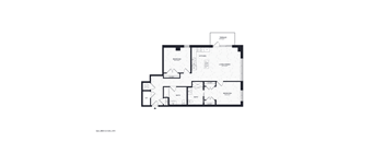 A black and white architectural floor plan of a building.