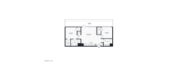 A black and white floor plan of a house with labeled rooms.