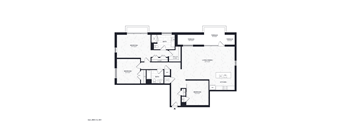 A black and white floor plan of a house with labeled rooms.