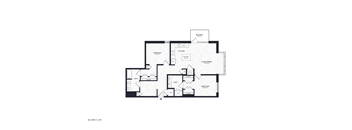 A floor plan of a house with labeled rooms such as "Kitchen" and "Bathroom".