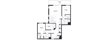 A black and white image of a floor plan for a house.