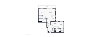 A black and white image of a floor plan for a house.