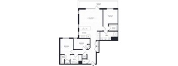 A black and white image of a floor plan for a house.