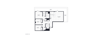 A black and white floor plan of a house with labeled rooms.