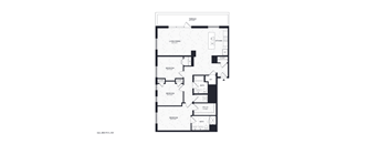 A black and white floor plan of a house with labeled rooms.