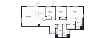 A black and white image of a floor plan for a house.