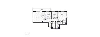 A black and white floor plan of a house with labeled rooms.