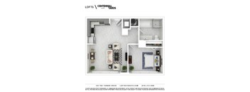 A6 Floorplan at Lofts at Centennial Yards, Atlanta, GA, 30303