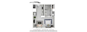 Studio Floorplan at Lofts at Centennial Yards, Atlanta, 30303
