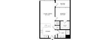 A4 Floor Plan at The Mitchell , Atlanta, Georgia