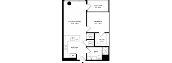 A6 Floor Plan at The Mitchell , Atlanta, 30303