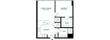 1Bed Floor Plan at The Mitchell , Atlanta