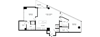 B1 Floor Plan at The Mitchell , Atlanta, GA, 30303