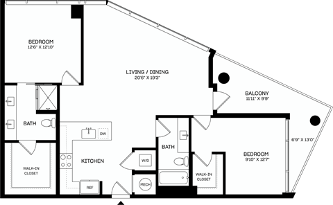 A black and white image of a house floor plan.