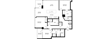 C1 Floor Plan at The Mitchell , Atlanta, Georgia