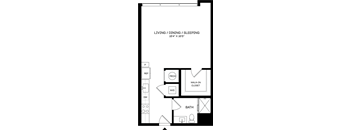 S4 Floor Plan at The Mitchell , Atlanta, 30303