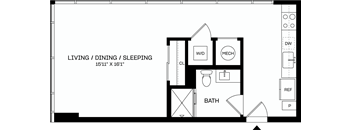 S5 Floor Plan at The Mitchell , Atlanta, Georgia