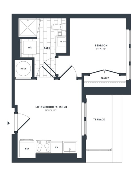 1A Floor Plan at The Vale at the Parks, Washington  