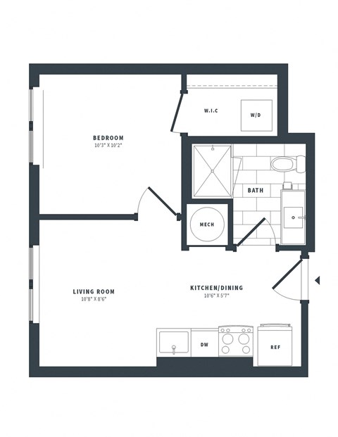 1B Floor Plan at The Vale at the Parks, District of Columbia  