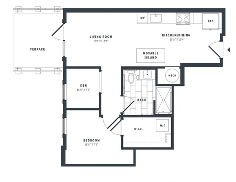 1D-A-ANSI Floor Plan at The Vale at the Parks, Washington, DC  