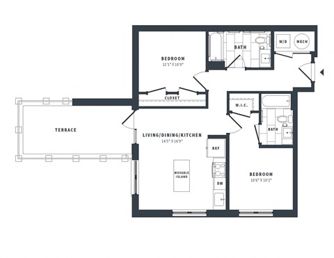 1D-G-ANSI Floor Plan at The Vale at the Parks, District of Columbia  