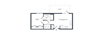 1E Floor Plan at The Vale at the Parks, Washington, DC 20012  