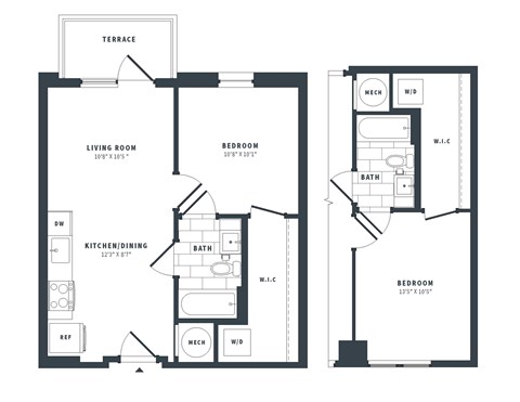 1G-0 Floor Plan at The Vale at the Parks, Washington, 20012  