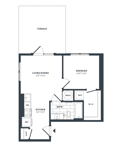 1H Floor Plan at The Vale at the Parks, Washington District of Columbia  