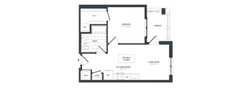 1P Floor Plan at The Vale at the Parks, Washington, 20012  