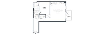 1W Floor Plan at The Vale at the Parks, Washington, DC  