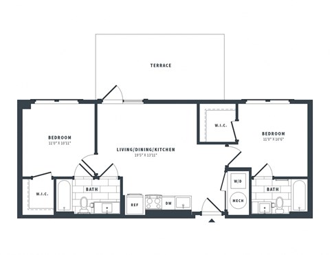 2E Floor Plan at The Vale at the Parks, Washington, 20012  