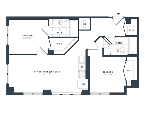 2P Floor Plan at The Vale at the Parks, Washington, DC  
