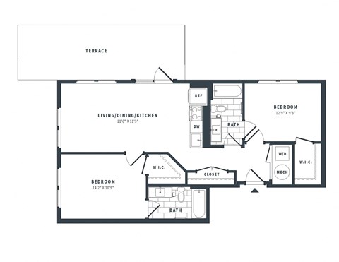 2S Floor Plan at The Vale at the Parks, Washington, 20012  