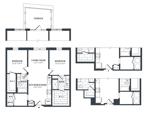 2U Floor Plan at The Vale at the Parks, Washington  