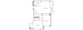 2 Bed 2 bath floorplan at The Graham at Southern Towers, Virginia